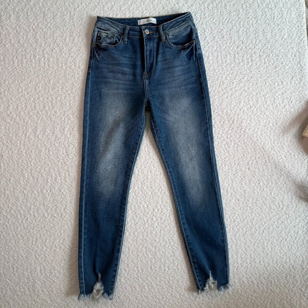 Kancan womens Maria High Rise Ankle Skinny Jeans 7/27 dark wash